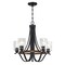 Westinghouse Barnwell LED 5-Light Chandelier, Dimmable, 6.5W, Textured Iron, Barnwood Finish, Clear Hammered Glass 6133100 - alternate 1